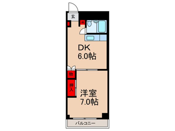 石島ﾀｳﾝﾌﾗｯﾂの物件間取画像